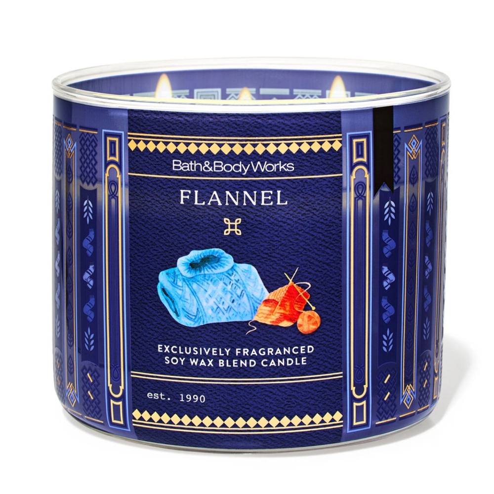 Bath & Body Works Flannel 3-Wick Candle